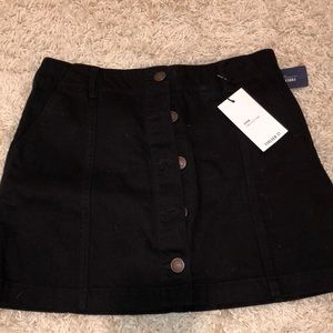 Forever 21 Black Denim Button Down Skirt